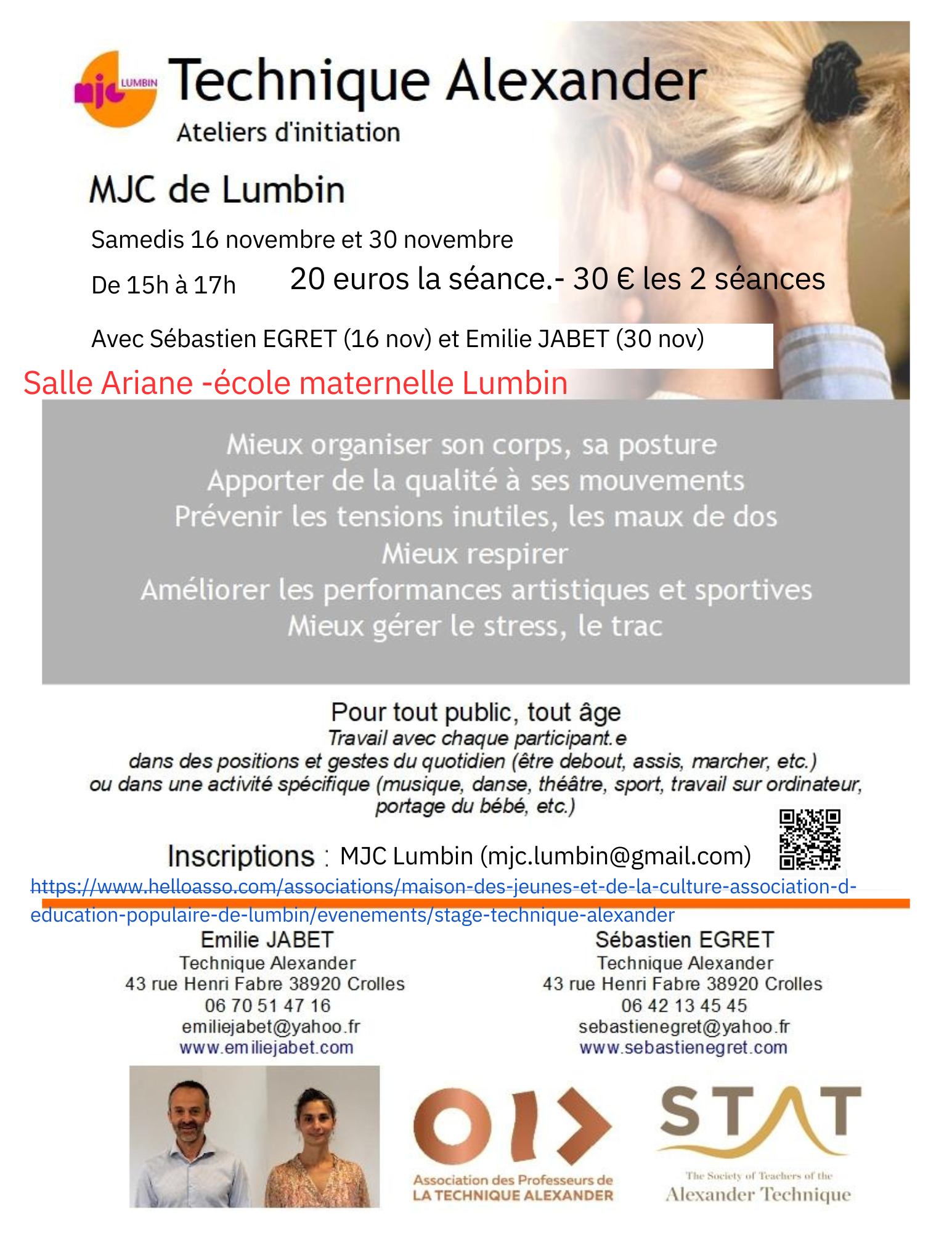 ATELIERS INITIATION Technique Alexander